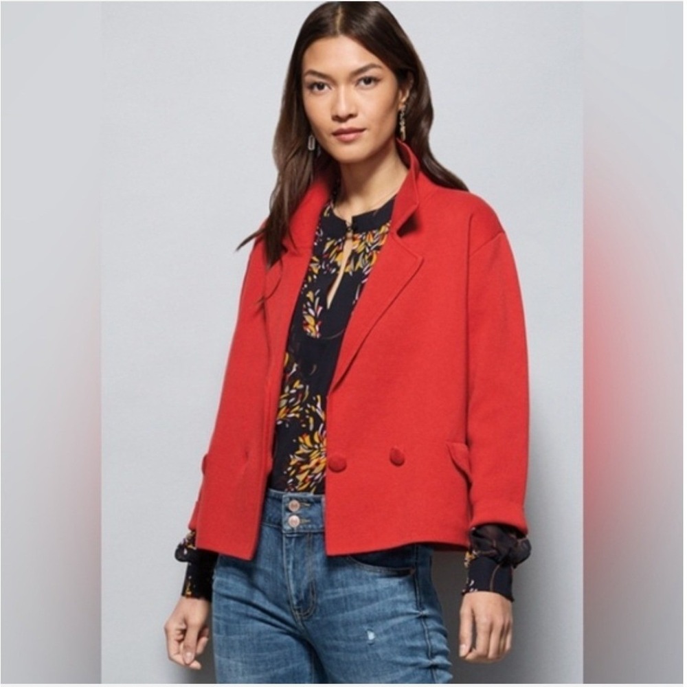 Cabi NWT Coronation Cardigan Red Double Breasted Knit Blazer Sweater 4479 Small